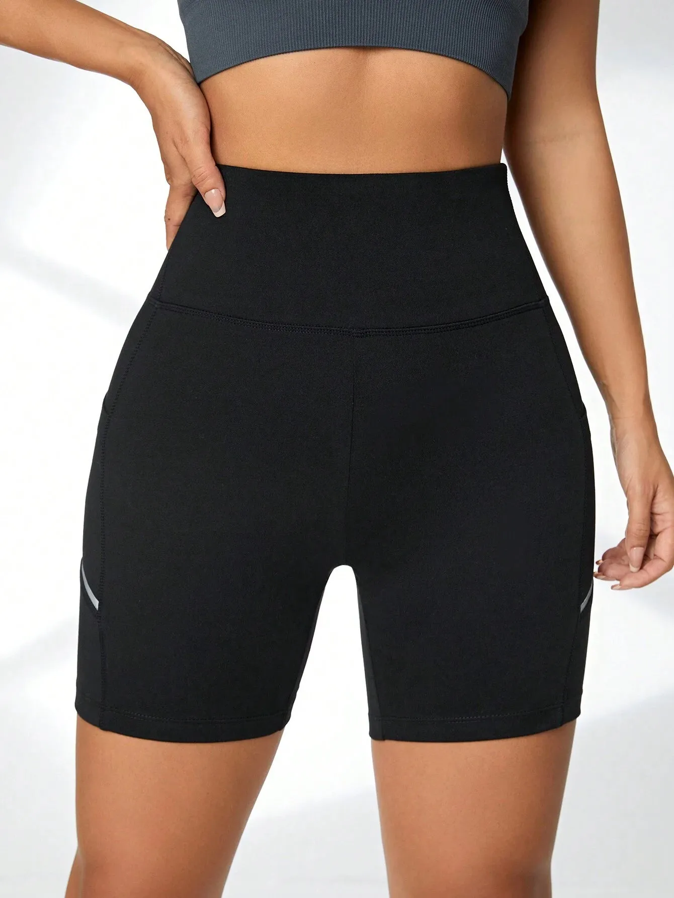 Wide Waistband Sports Shorts
