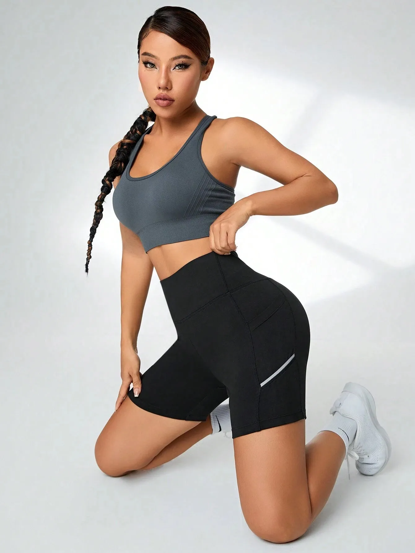 Wide Waistband Sports Shorts