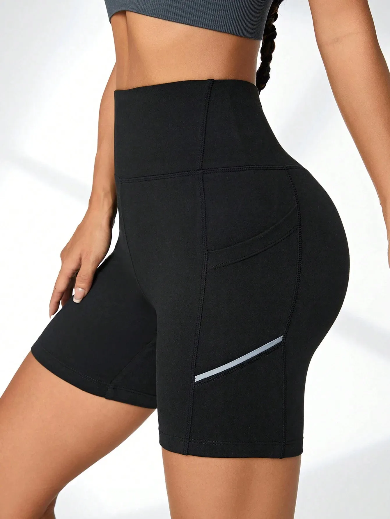 Wide Waistband Sports Shorts