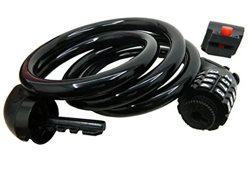 Wintech Combination Lock With Mounting Cycle Holder (Black, Coated Finish)
