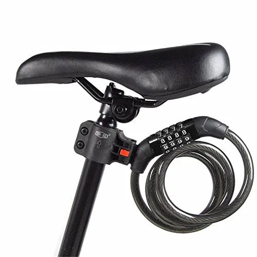 Wintech Combination Lock With Mounting Cycle Holder (Black, Coated Finish)