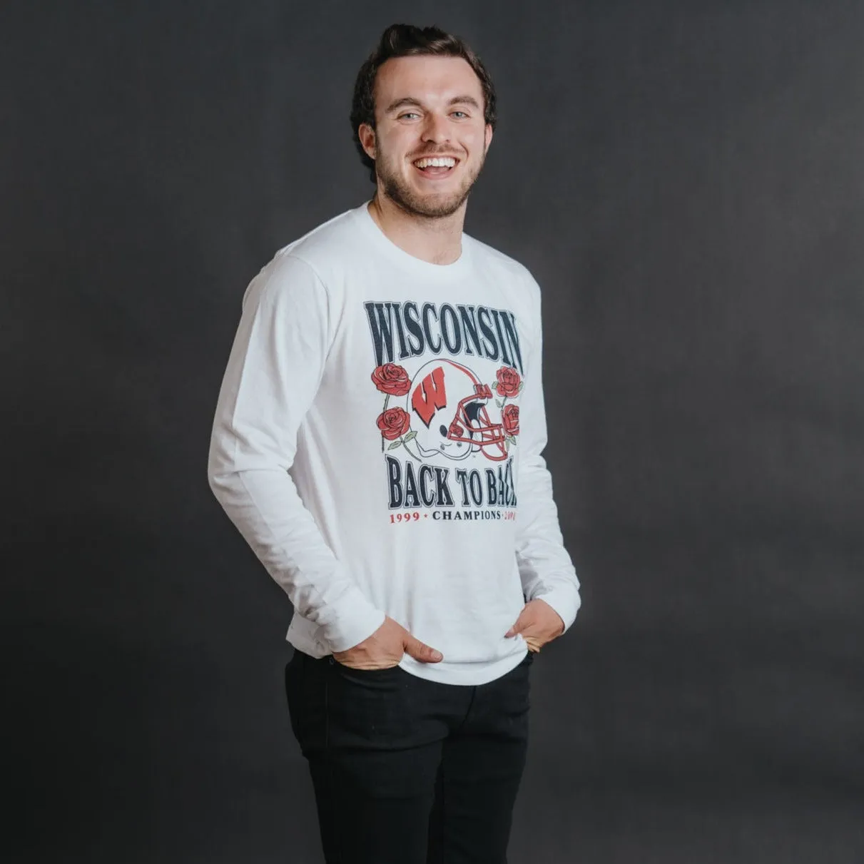 Wisconsin Back to Back Roses Long Sleeve