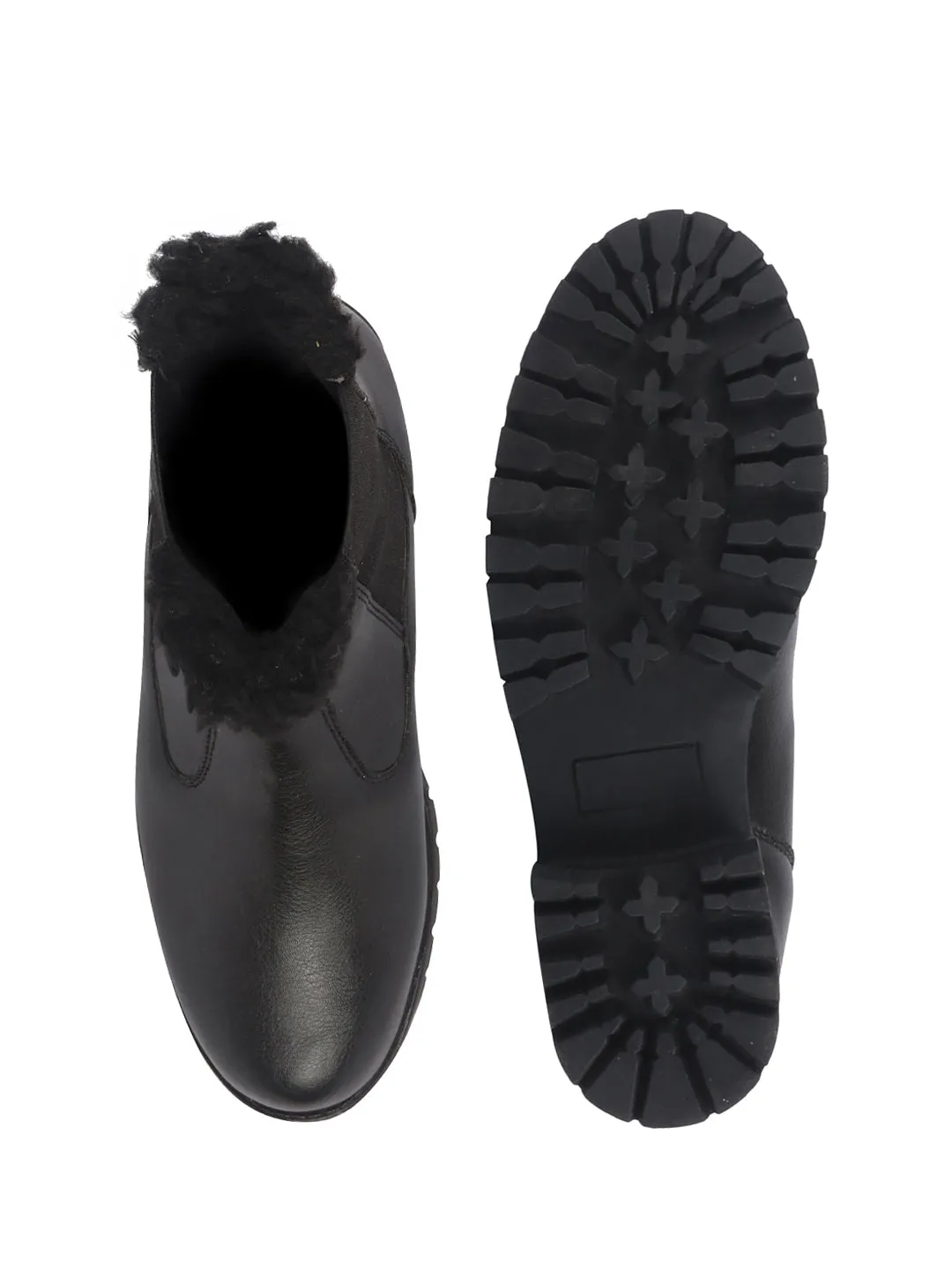 Women High Ankle Slip On Combat Boot Socks Collar Broad Feet Chelsea Trekking Hiking Furr Boots