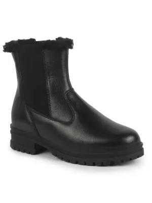 Women High Ankle Slip On Combat Boot Socks Collar Broad Feet Chelsea Trekking Hiking Furr Boots
