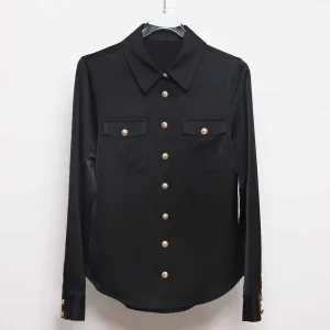 Women Long Sleeve Soft Shirt Casual Satin Blouse Loose Shirt