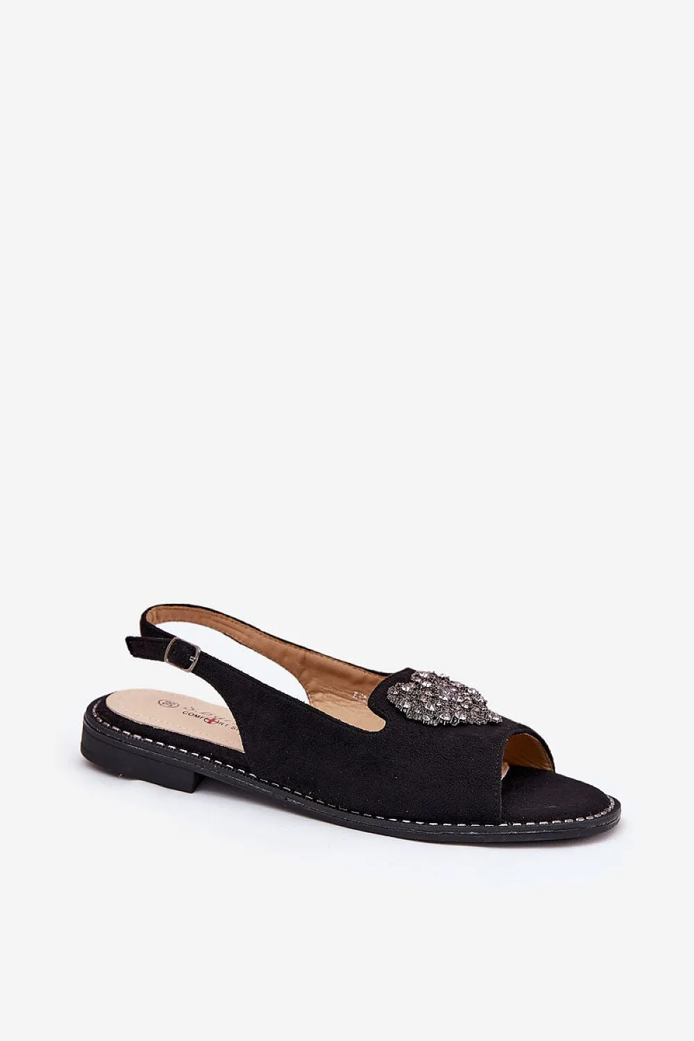 Women's flat heel decorative heart sandals