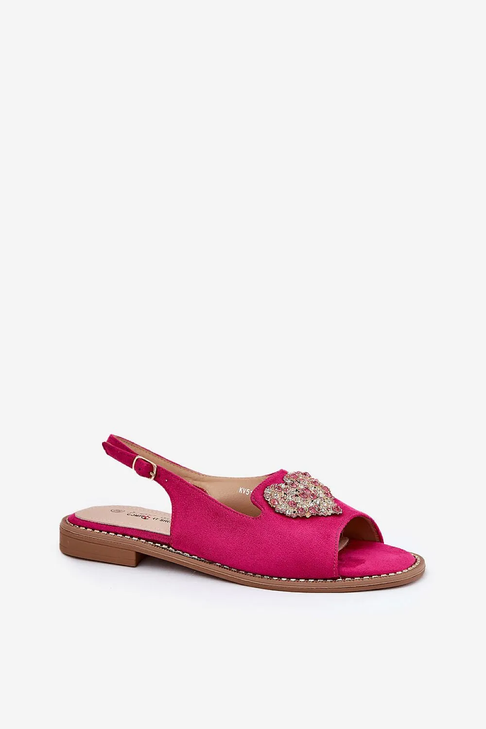 Women's flat heel decorative heart sandals