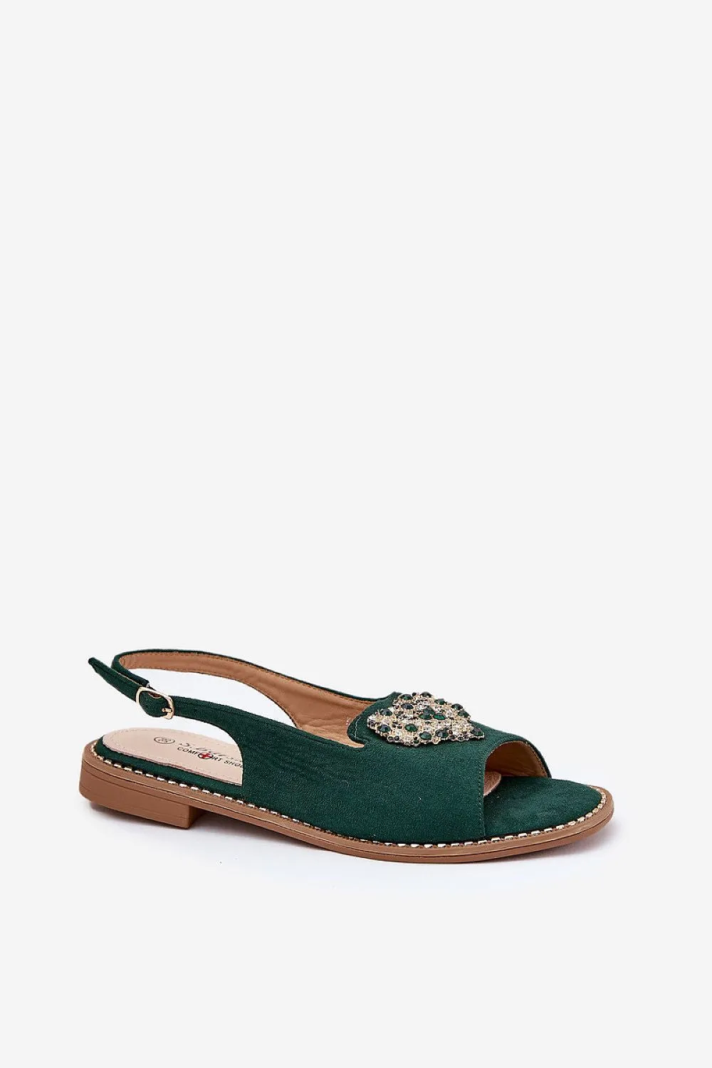 Women's flat heel decorative heart sandals