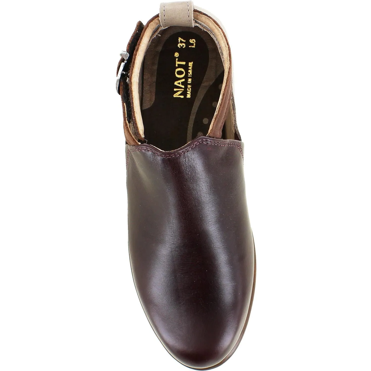 Women's Naot Kamsin Bordeaux/Soft Stone/Soft Chestnut Leather