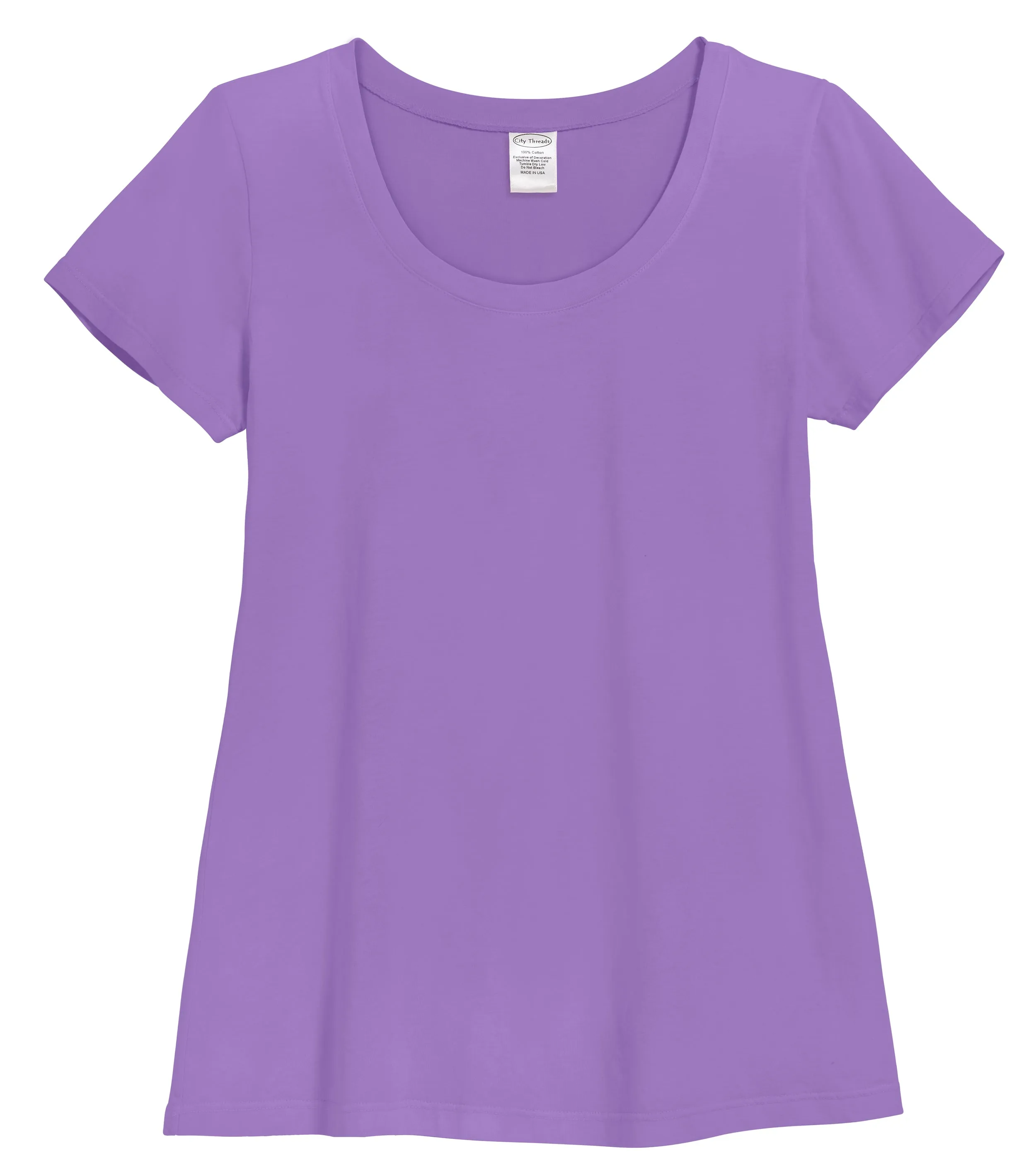 Women's Soft Supima Cotton Short Sleeve Everyday Comfy Crew Tee | Deep Purple