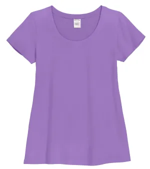 Women's Soft Supima Cotton Short Sleeve Everyday Comfy Crew Tee | Deep Purple