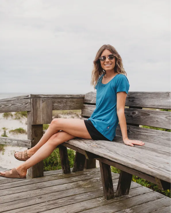 Women's Soft Supima Cotton Short Sleeve Everyday Comfy Crew Tee | Deep Purple