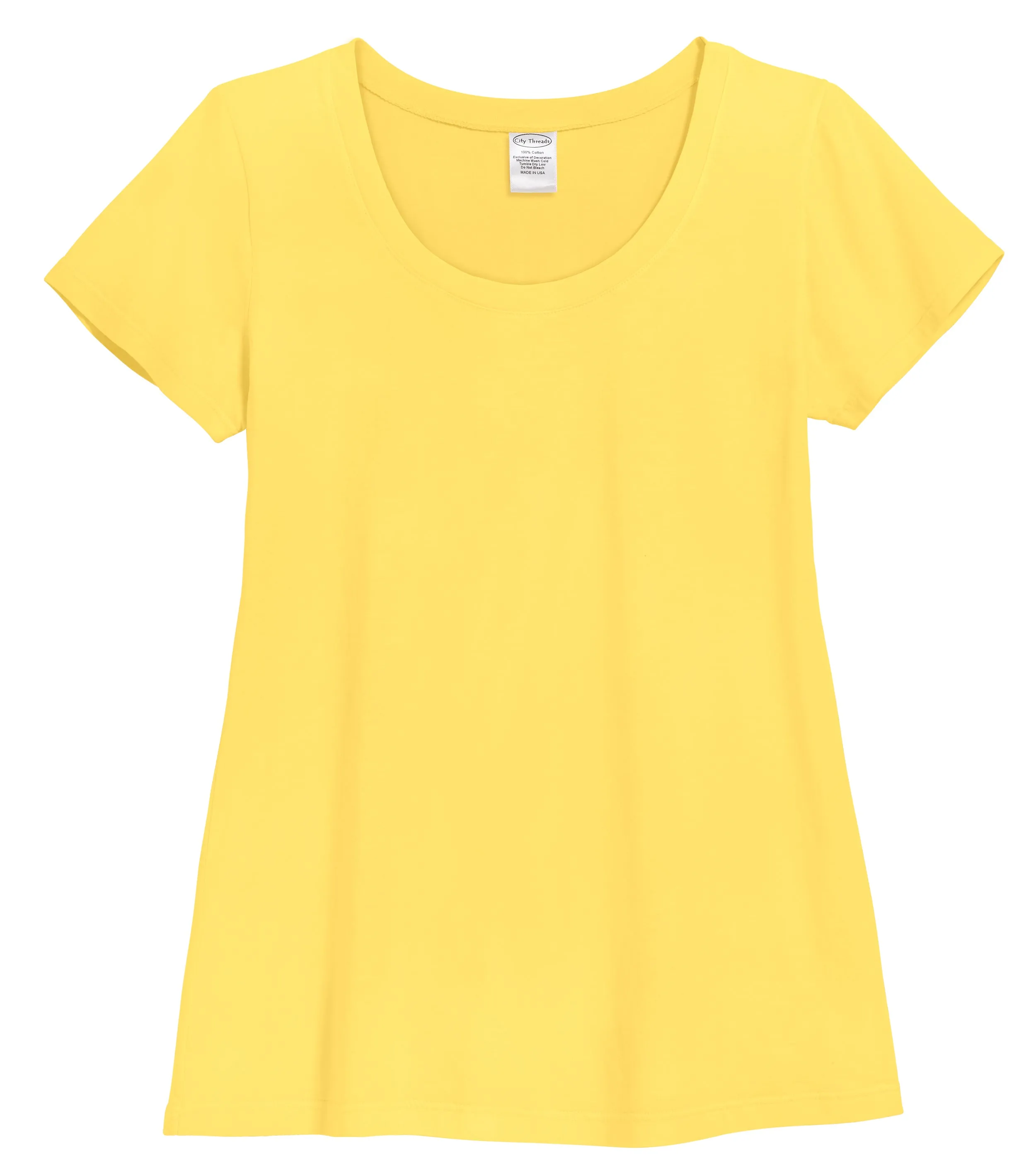 Women's Soft Supima Cotton Short Sleeve Everyday Comfy Crew Tee | Yellow