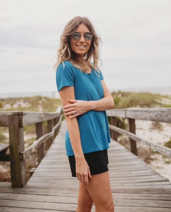 Women's Soft Supima Cotton Short Sleeve Everyday Comfy Crew Tee | Yellow
