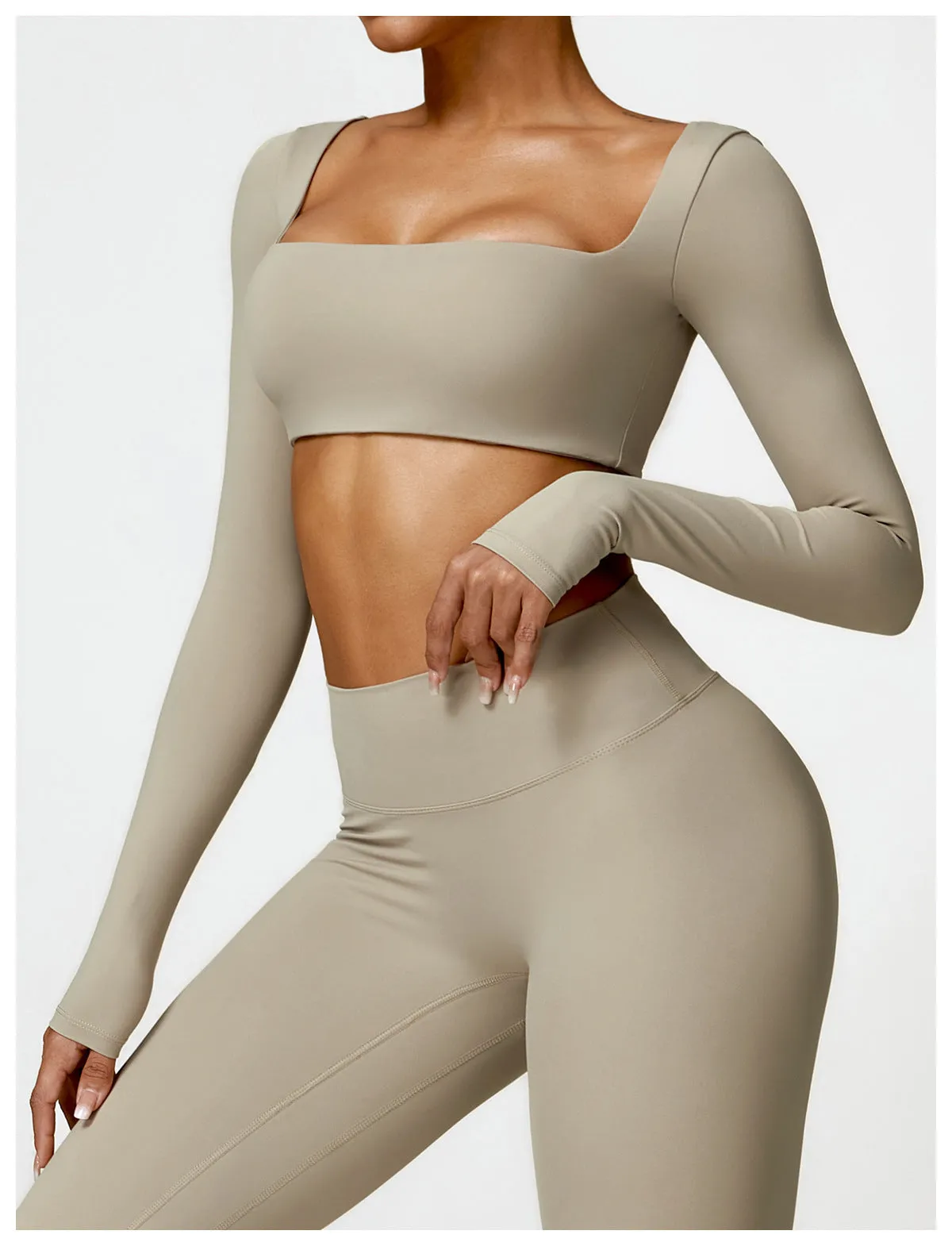 Women's Tight Long Sleeve Yoga Wear Running Workout T-shirt Top