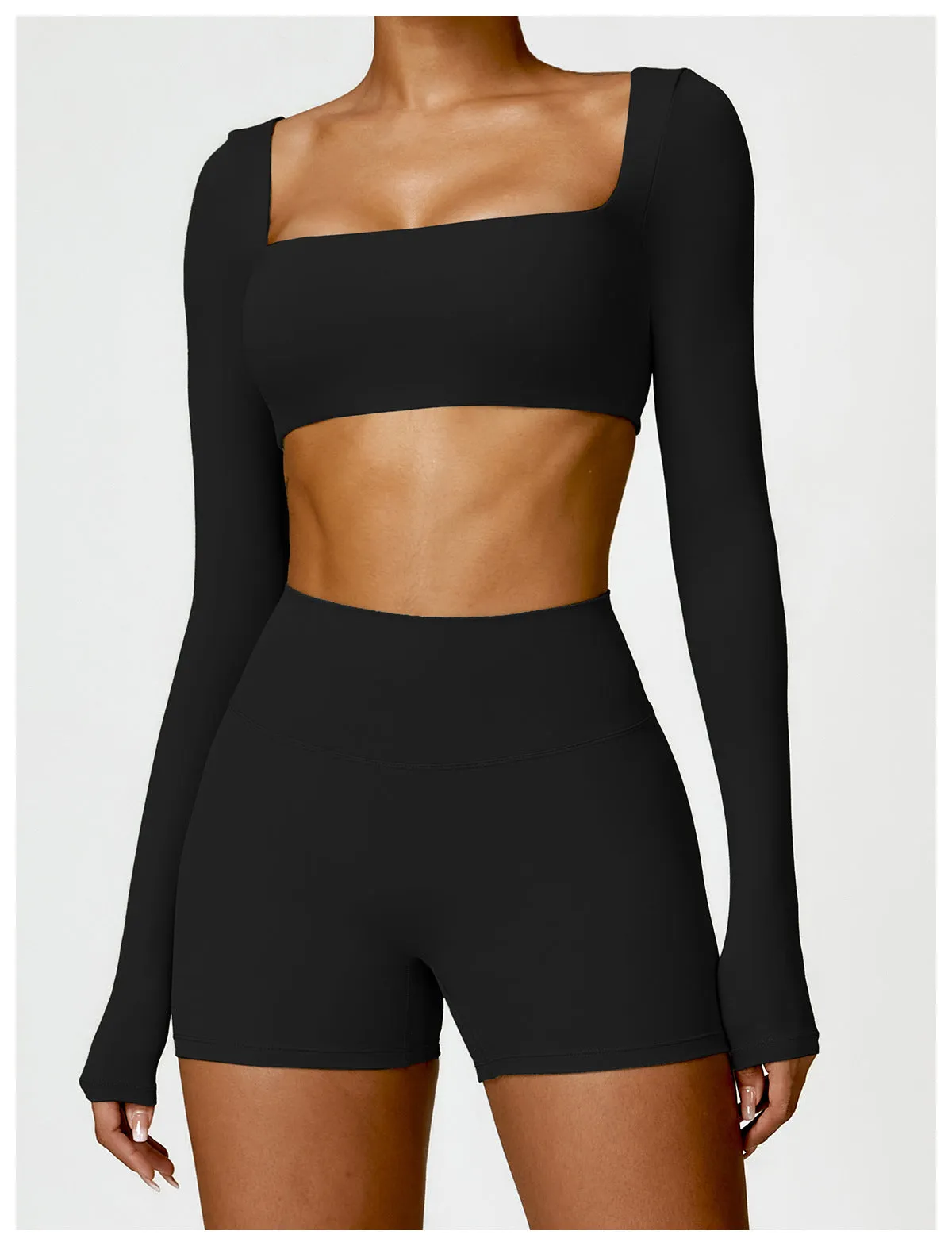 Women's Tight Long Sleeve Yoga Wear Running Workout T-shirt Top