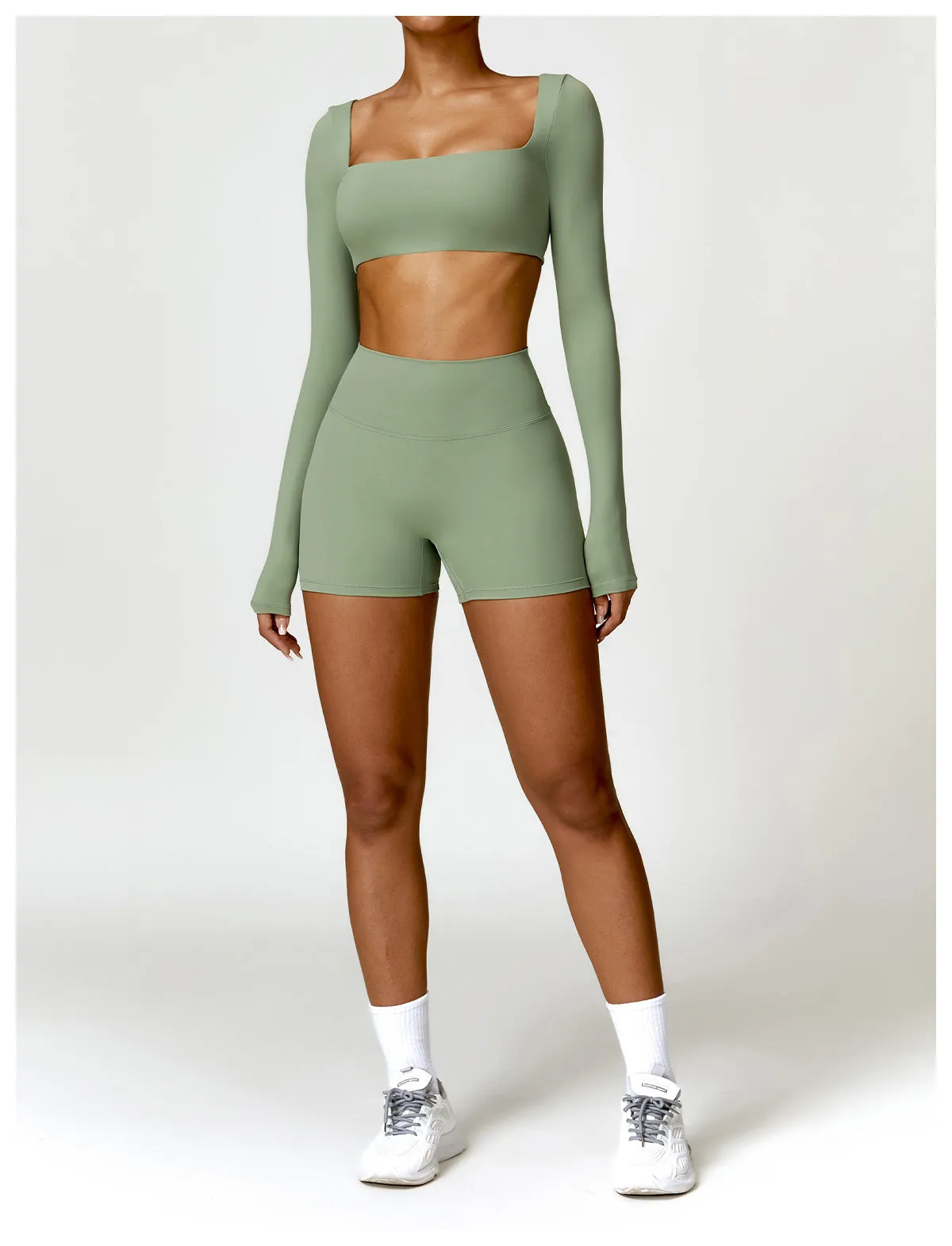 Women's Tight Long Sleeve Yoga Wear Running Workout T-shirt Top